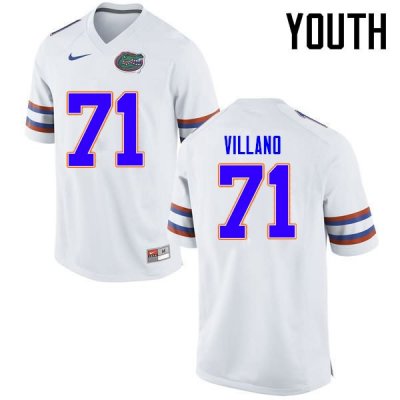 Youth Florida Gators #71 Nick Villano NCAA Nike White Authentic Stitched College Football Jersey TTM5362UE